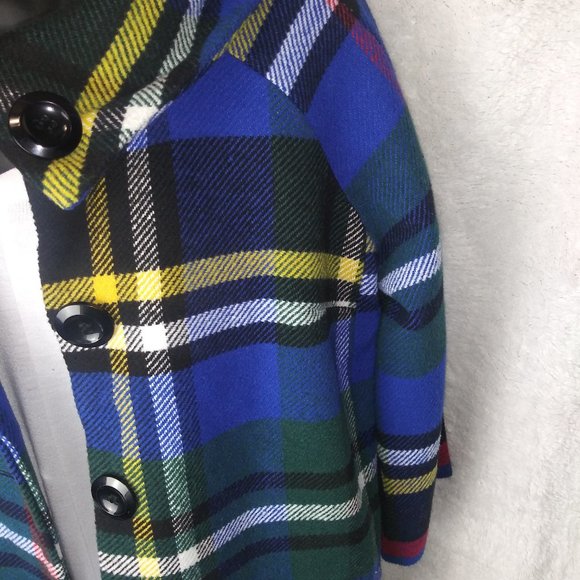 For Cynthia Wool Plaid Blue Jacket Coat Women's Size M - Picture 8 of 13